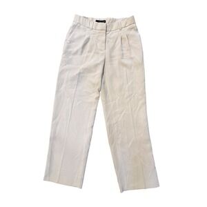 Amanda + Chelsea Womens Cream Pleated Straight Leg‎ Dress Pants Trousers Size 8